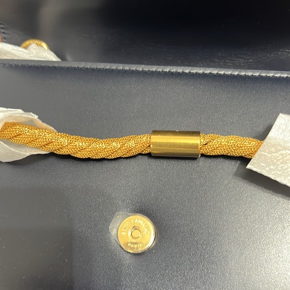 New YSL Yves Saint Laurent Kate Flap Navy Leather & Gold Chain - Picture 11 of 17